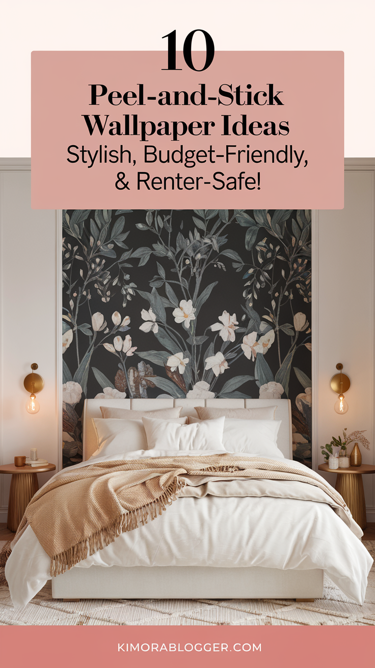 Discover 10 peel-and-stick wallpaper ideas that are perfect for renters, budget decorators, and DIYers. From faux brick and botanicals to ceiling murals and textured neutrals, these removable wallpaper tips will help you refresh your bedroom with zero mess and all the style