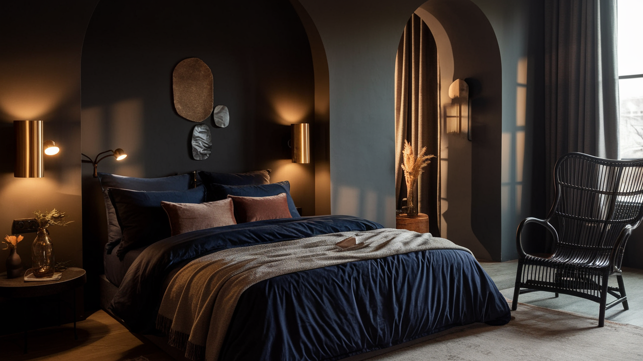 Explore 10 stunning moody bedroom ideas that blend dark, cozy, and modern design elements to create the ultimate restful retreat. This guide showcases dramatic wall colors like charcoal, black, navy, and forest green paired with warm textures, velvet accents, layered lighting, and minimalist styling.